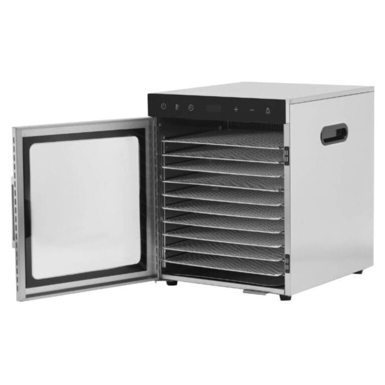 Suszarka do żywności ze stali nierdzewnej - 10 tac (800W / 30 do 90°C)